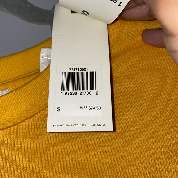 Levi Button Your Fly Bright Yellow Pullover - Picture 6 of 8